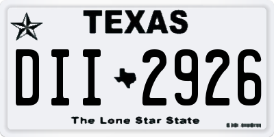 TX license plate DII2926