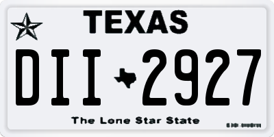 TX license plate DII2927