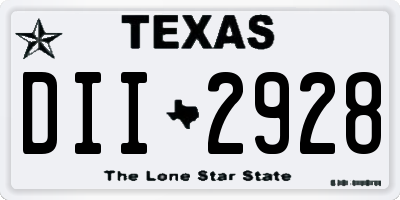 TX license plate DII2928