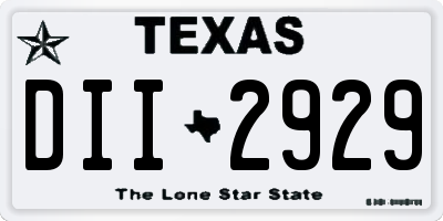 TX license plate DII2929