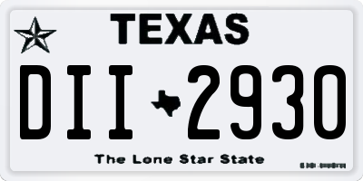 TX license plate DII2930