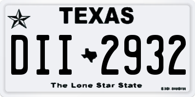 TX license plate DII2932