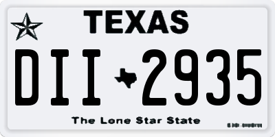 TX license plate DII2935