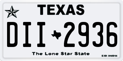 TX license plate DII2936