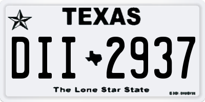 TX license plate DII2937