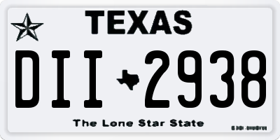 TX license plate DII2938