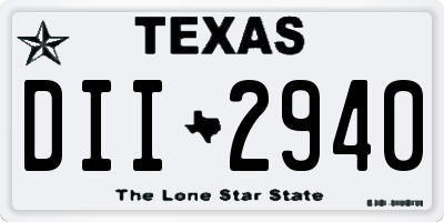 TX license plate DII2940