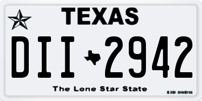 TX license plate DII2942