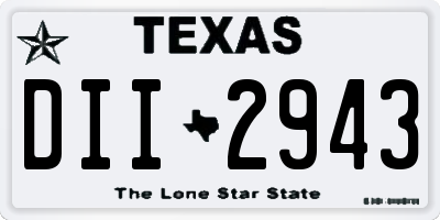 TX license plate DII2943