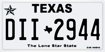TX license plate DII2944