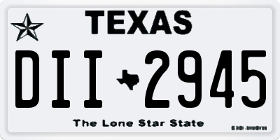 TX license plate DII2945