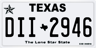 TX license plate DII2946