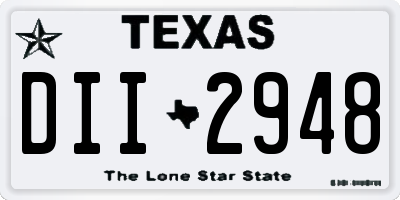TX license plate DII2948
