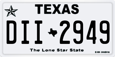 TX license plate DII2949