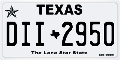 TX license plate DII2950