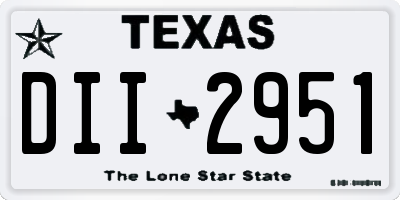 TX license plate DII2951