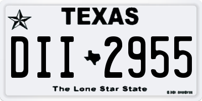 TX license plate DII2955