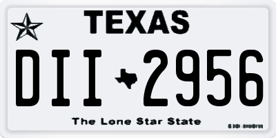 TX license plate DII2956