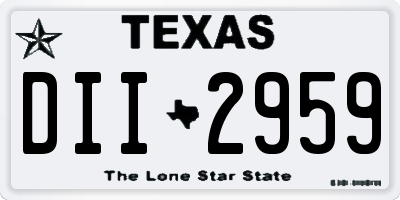 TX license plate DII2959