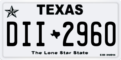 TX license plate DII2960