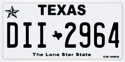 TX license plate DII2964