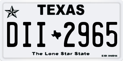 TX license plate DII2965
