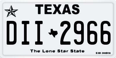 TX license plate DII2966