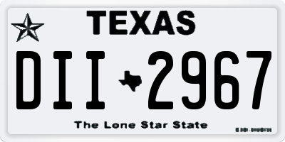 TX license plate DII2967