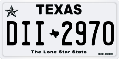 TX license plate DII2970