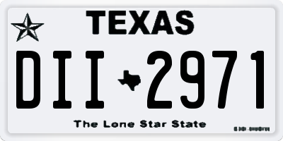 TX license plate DII2971
