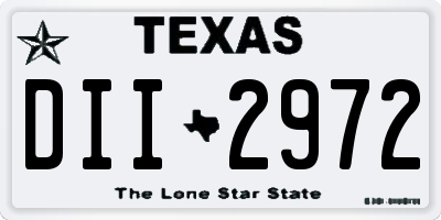 TX license plate DII2972