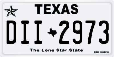 TX license plate DII2973