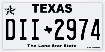 TX license plate DII2974