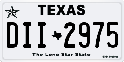 TX license plate DII2975