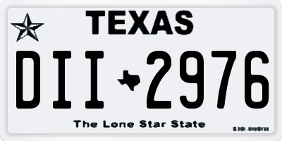 TX license plate DII2976