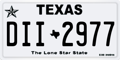 TX license plate DII2977