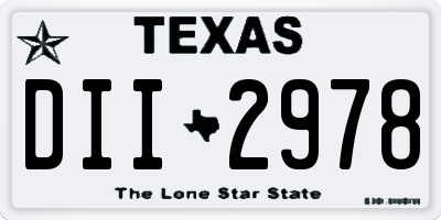 TX license plate DII2978