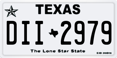 TX license plate DII2979