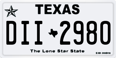 TX license plate DII2980