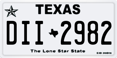 TX license plate DII2982