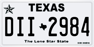 TX license plate DII2984