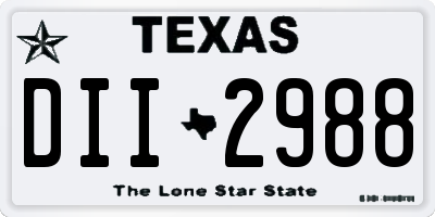 TX license plate DII2988