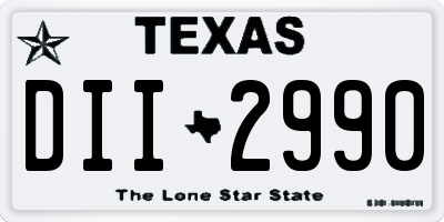 TX license plate DII2990