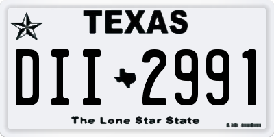 TX license plate DII2991