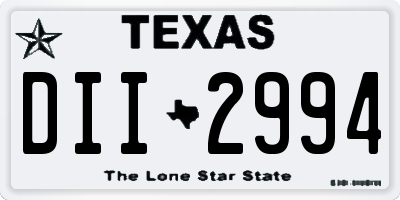 TX license plate DII2994