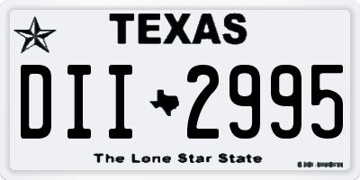 TX license plate DII2995