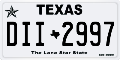 TX license plate DII2997