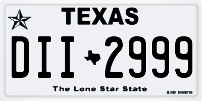TX license plate DII2999