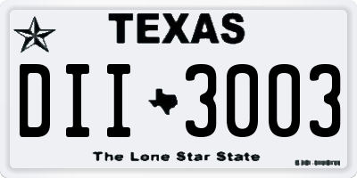 TX license plate DII3003