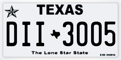 TX license plate DII3005